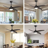 4 Blades Bedroom 48 In Ceiling Fan With Light And Remote Control