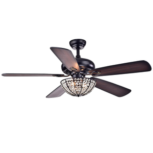 Indoor Decorative Chandelier Crystal 52 Inch Dc Ceiling Fan With Light