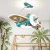 Children Bedroom Decoration Cartoon Airplane Ceiling Fan Light 