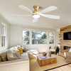 52 Inch Decorative Low Profile 5 Blades Wood Ceiling Fan With Light KBS-52K073