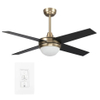 48 Inch 4 Blades Plywood Remote Control Ceiling Fan With Light