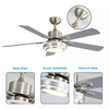 52 Inch 5 Blade DC Ceiling Fan With Light