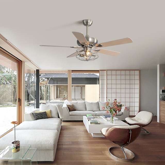 52 Inch Indoor 5 Blades Led Ceiling Fans With Remote Control