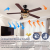 52 Inch European Style Home Appliances Celling Fan Decorative Tiffany Lamp Electric Ceiling Fan With Light