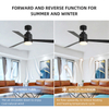 Indoor Modern Mute Bedroom 52 Inch Ceiling Fan With Led Light