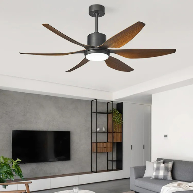 56 Inch 6 Blades Decorative Ceiling Fan With Light Remote Control