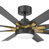 52 Inch New Design Big Fan Light Mute App Control Smart 8 Blades Led Ceiling Fan With Light And Remote