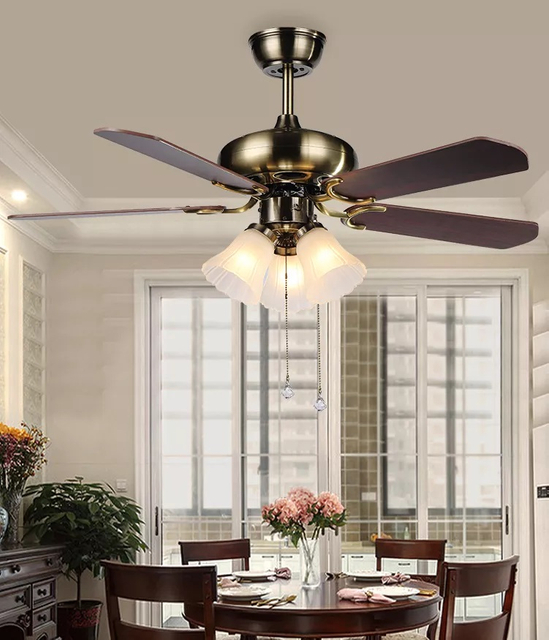 Indoor Decorative Living Room 5 Blade 42 Inch Ceiling Fan With Light