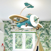 Children Bedroom Decoration Cartoon Airplane Ceiling Fan Light 