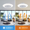 20 Inch APP Control Modern Bedroom Flush Mount Bladeless Ceiling Fan With Light