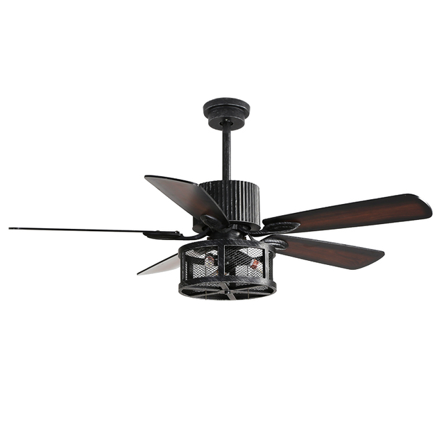 52 Inch Cage Remote Control Decorative Ceiling Fan With Light