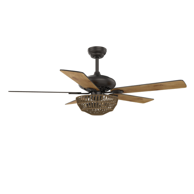 52 Inch Low Profile Modern Ceiling Fan With Light And Remote