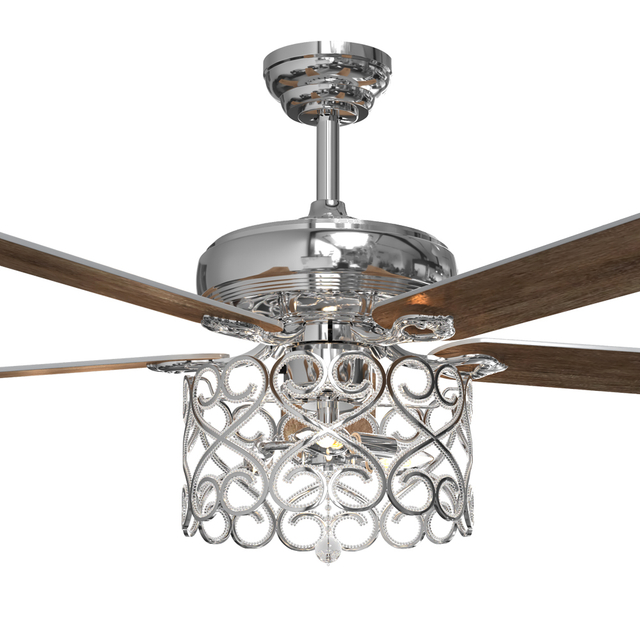 52 Inch Luxury Design Indoor Chandelier Crystal Ceiling Fan Light