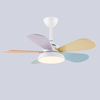 42 Inch Macaron Colors Ceiling Indoor Fan Decorative Smart Remote Control Plywood Blades Led Light Ceiling Fan