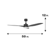 50 Inch Indoor Modern Remote Control Smart Ceiling Fan With Light KBS-50K001