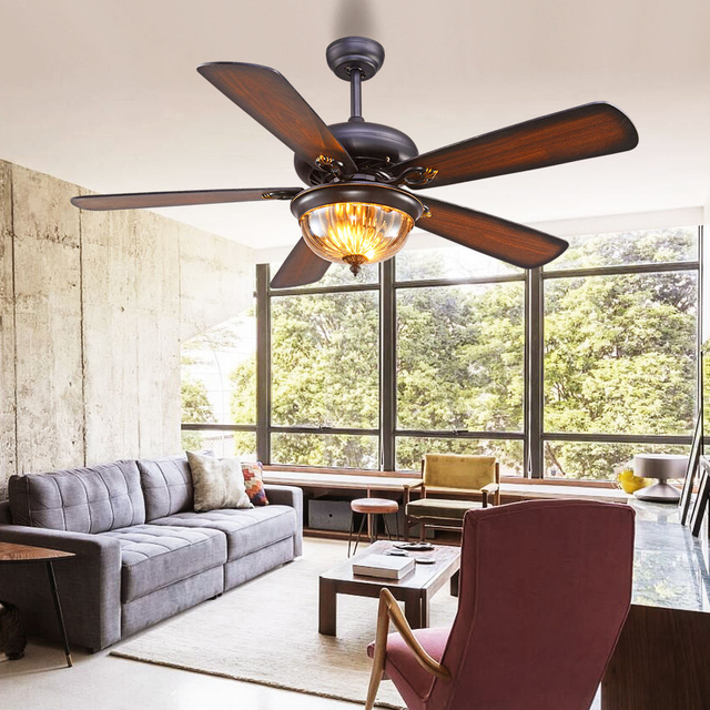 52 Inch Classic Style 5 Blades Electric Ceiling Fan With Light