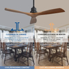 52 Inch Home Decorative Flush Ceiling Fan With Remote