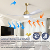 54 Inch Low Profile Remote Control Modern Ceiling Fan With Light KBS-54K002