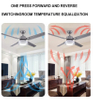 48 Inch Stainless Steel Blade Ceiling Fan with LED Light