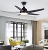 52 Inch Low Profile Indoor Decorative Ceiling Fan With Light