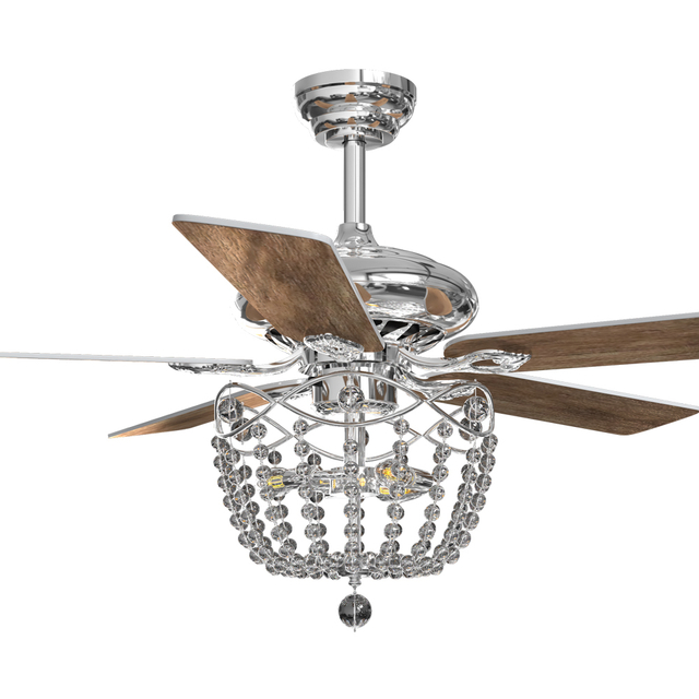 52 Inch Reversible Bldc Motor Crystal Ceiling Fan Light