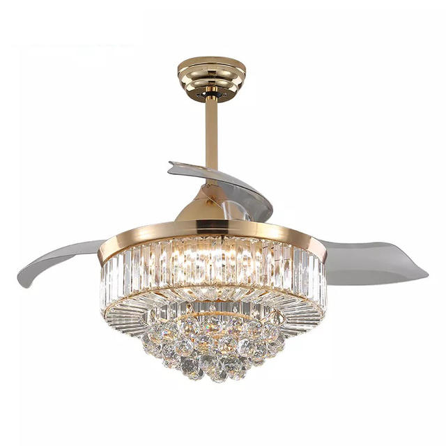 42 Inch High Grade Crystal Ceiling Fan with Light 