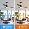 52 Inch Indoor Solid Wood Led Light Ceiling Fan KBS-5247C