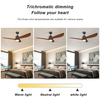 Remote Control Dining Room Wood Dc Motor Ceiling Fan With Led Lights