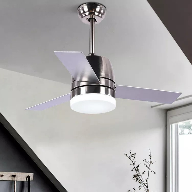 36 Inch 3 Color Dimmable Remote Control Led Ceiling Fan For Bedroom