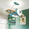 Children Bedroom Decoration Cartoon Airplane Ceiling Fan Light 