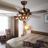 52 Inch Ceiling Fans with Lights Hand Pull Chain Tiffany Style