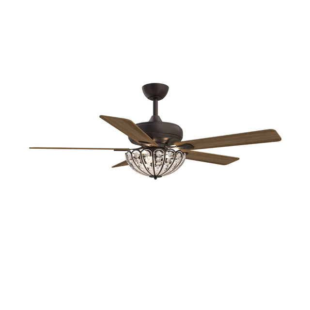 52 Inch Reverse Blades Crystal Ceiling Fan With Light