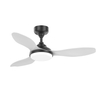 38 Inch Morden Remote Control 3 Color Dimming Metal Copper Motor 3 Blades Ceiling Fan With Light