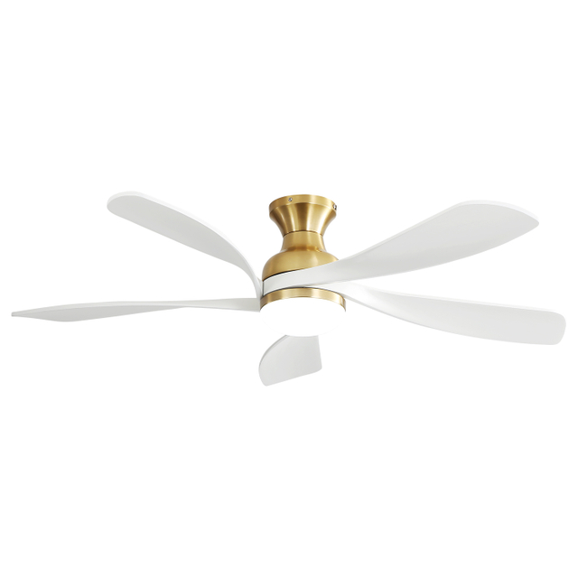 52 Inch Decorative Low Profile 5 Blades Wood Ceiling Fan With Light KBS-52K073