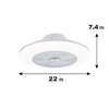 20 Inch APP Control Modern Bedroom Flush Mount Bladeless Ceiling Fan With Light