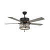 Indoor Dc Motor 52 Inch Decorative Chandelier Crystal Ceiling Fan With Light KBS-52K006