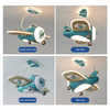 Children Bedroom Decoration Cartoon Airplane Ceiling Fan Light 