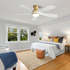 52 Inch Decorative Low Profile 5 Blades Wood Ceiling Fan With Light KBS-52K073