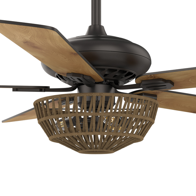 52 Inch Low Profile Modern Ceiling Fan With Light And Remote