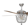 52 Inch Reversible Bldc Motor Crystal Ceiling Fan Light