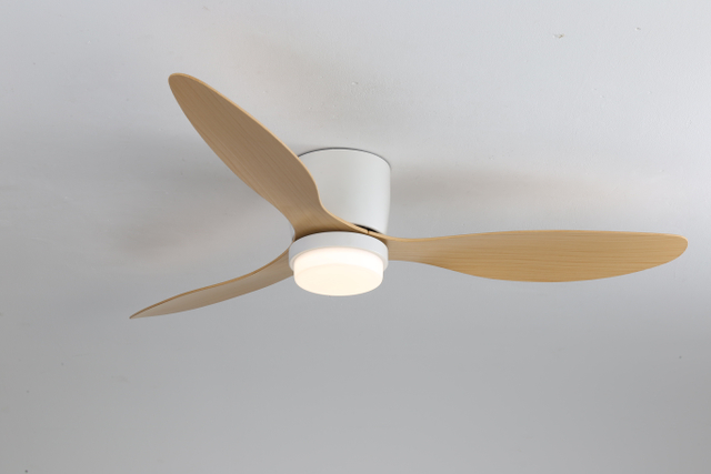 52 Inch Simple Design Solid Wood Bldc Intelligent Remote Control Ceiling Fan With Light And Remote