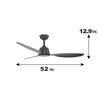 52Inch Simple Style Home Living Room Indoor Decorative Modern Dc Ceiling Fan Without Light