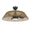 28 Inch Boho Rattan 6 Speeds Ceiling Fan With Light