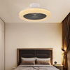 Modern Bedroom Low Profile Flush Mount Ceiling Fan With Light