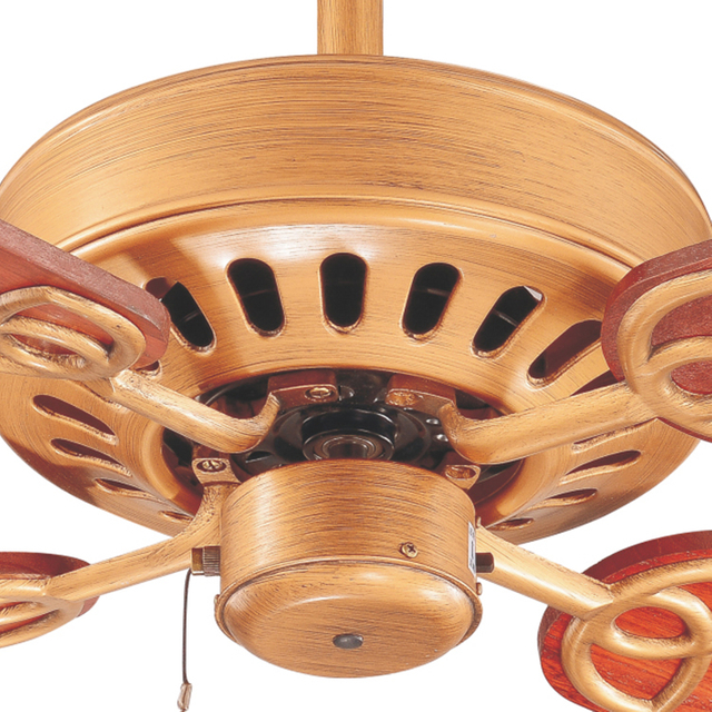 52 Inch High Quality Cherry Red Solid Wood Ceiling Fan