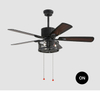 52 Inch Cage Remote Control Decorative Ceiling Fan With Light