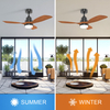 42 Inch Wood Remote Control Led Ceiling Fan With Bright Light