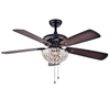 Indoor Decorative Chandelier Crystal 52 Inch Dc Ceiling Fan With Light