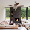Luxury Living Room Decorative Chandelier Crystal Ceiling Fan