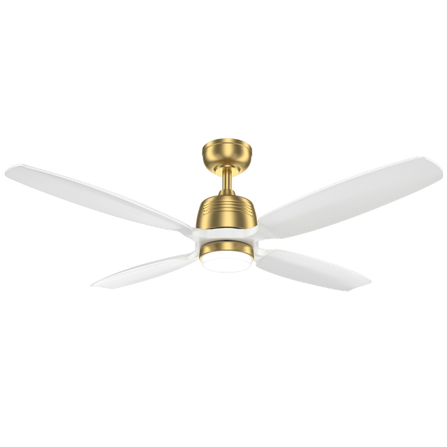  52 Inch Low Noise 4 Solid Wood Blade Ceiling Fan With Light